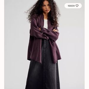 Free People Summer Daydream Button Down size S purple